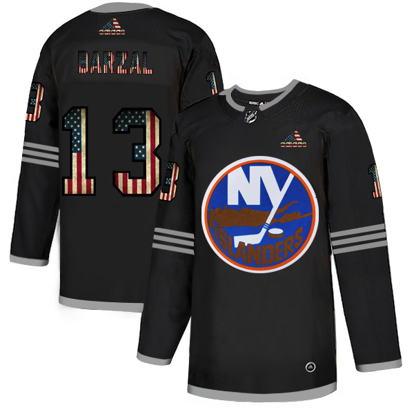 New York Islanders #13 Mathew Barzal Adidas Men Black USA Flag Limited NHL Jersey->carolina hurricanes->NHL Jersey